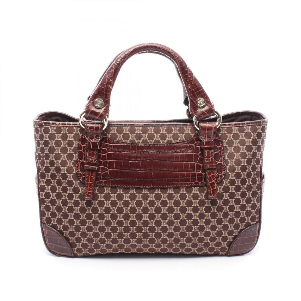Celine Boogie Bag Macadam Handbag Canvas Leather Brown